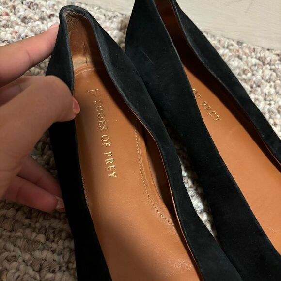 Shoes of Prey Black Suede Leather Bow Ballet Flat- Size 8.5 W - Picture 4 of 11